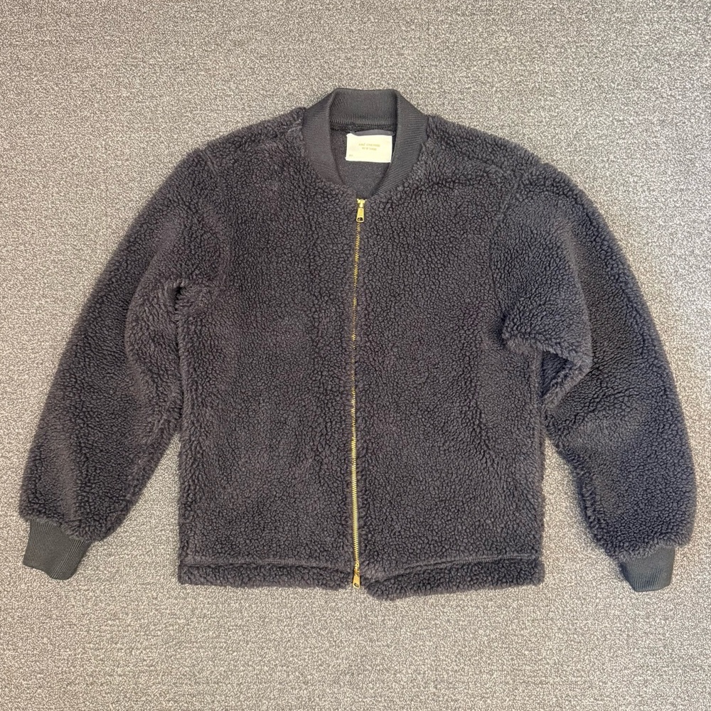 Aimé Leon Dore Fleece Bomber Jacket in Charcoal Art Melange